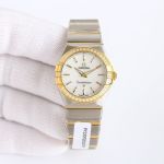 Omega Constellation 27MM Cal1376 Quartz Movement Stainless Steel Lady Gold Bezel Watch